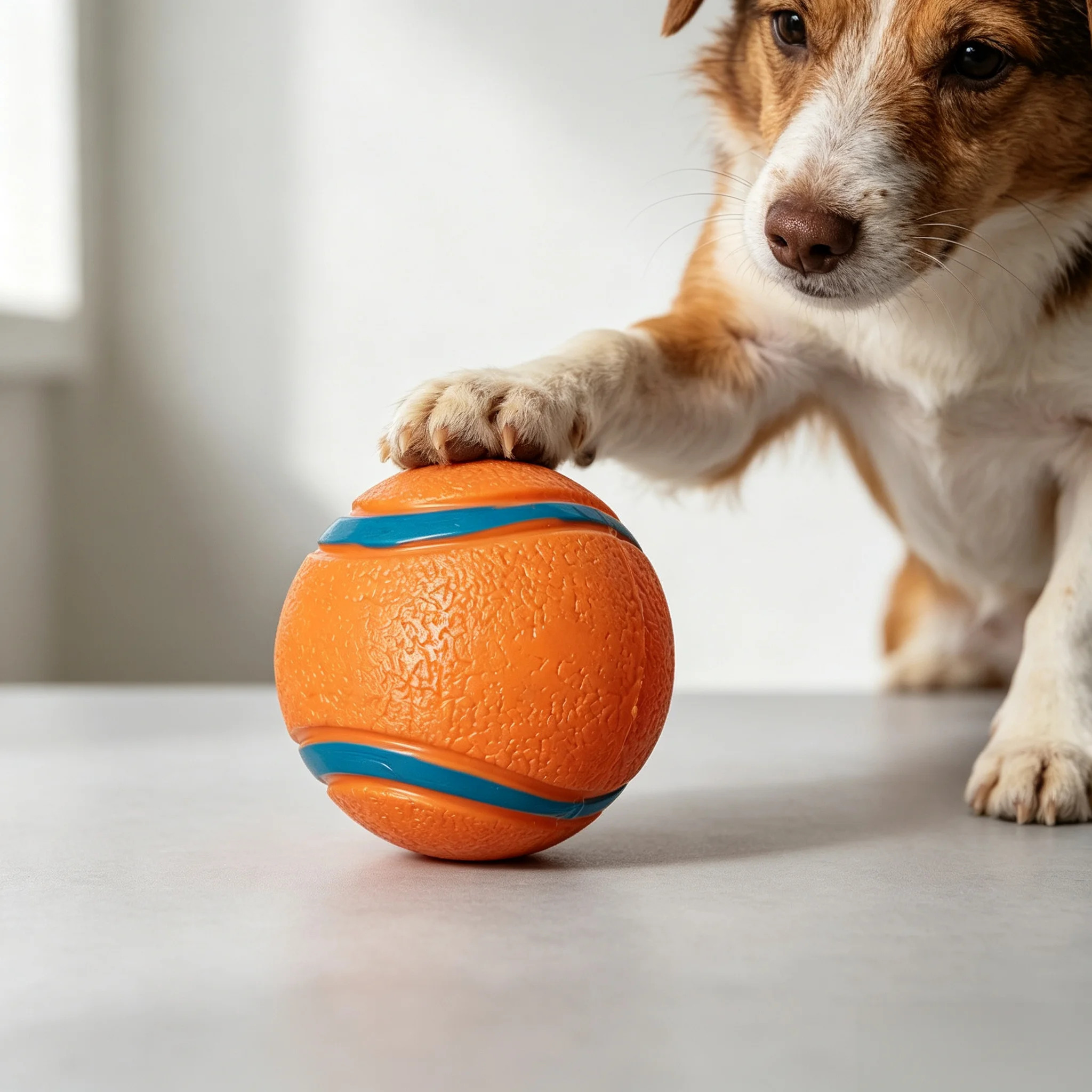 Ballon de jeu pour chien, en caoutchouc durable, résistant aux morsures, haute élasticité, jouet interactif pour animaux de compagnie