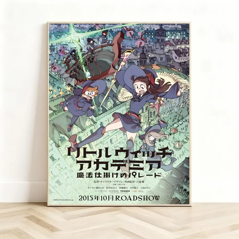 Whimsical Anime L-Little Witch Academia Poster Classic Self-Adhesive PP Wall Sticker for Living Room Bar Decor Gift