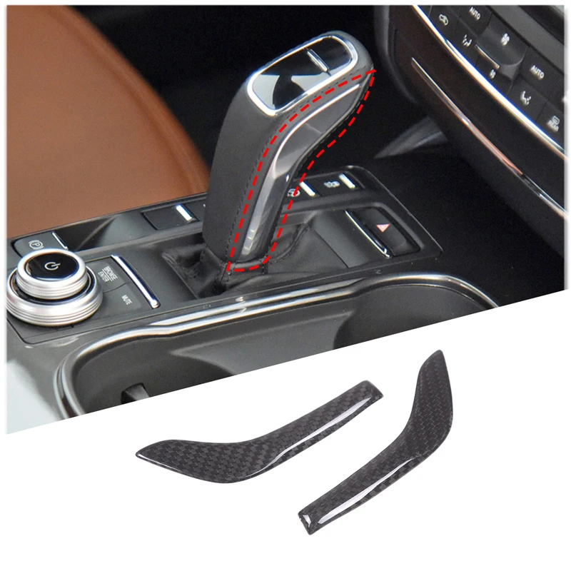 Real Carbon Fiber For Maserati Levante Ghibli Quattroporte 2019-2023 Car Shift Head Side Bright Strip Decorative Cover