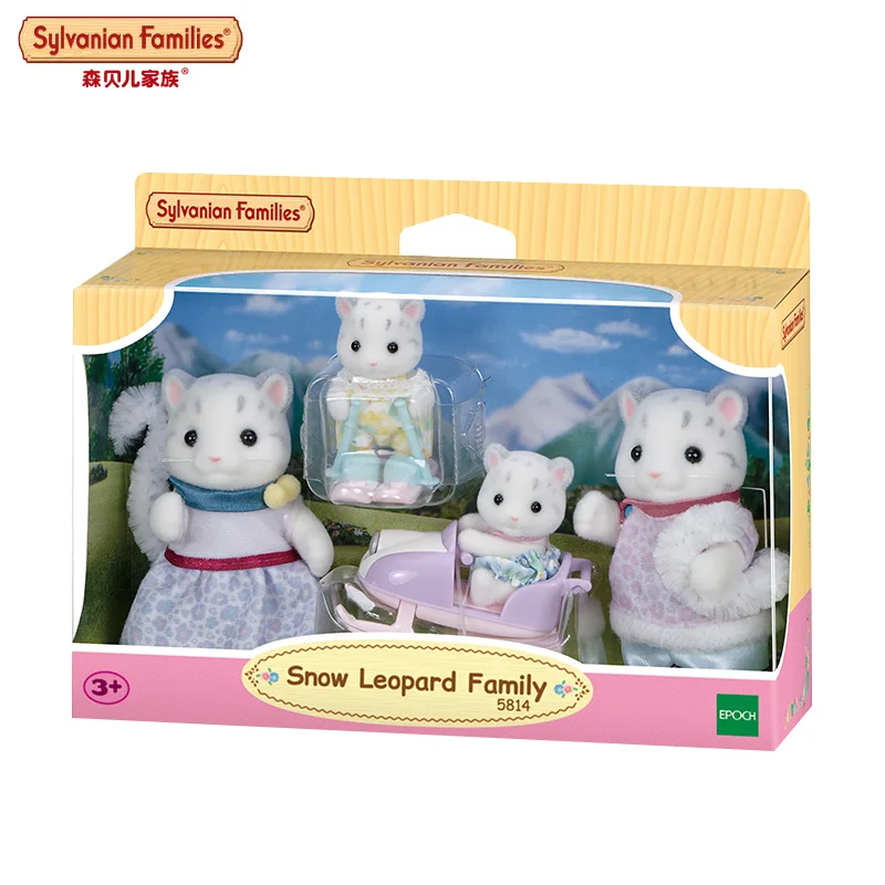 شخصيات عائلة سيلفانيان أنيمي سنو ليوبارد طبعة محدودة لعبة بيت اللعب للأطفال دمية طفل لطيفة هدية للأطفال #5