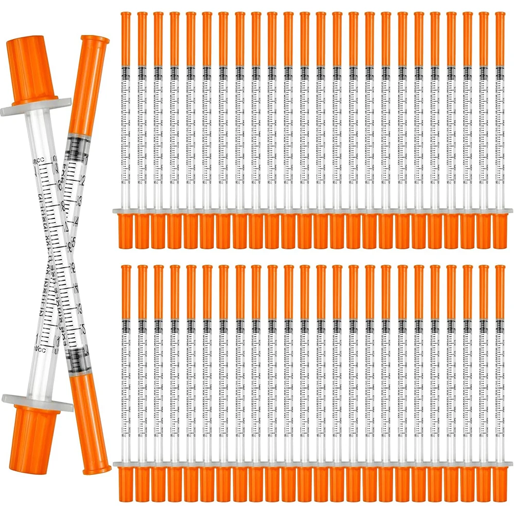 400/600 Stück 1ml 0,5ml Einwegspritze für Haustiere, Hunde, Katzen, Plastik-Veterinärspritze mit Nadeln, Medizinbedarf – Detail 7