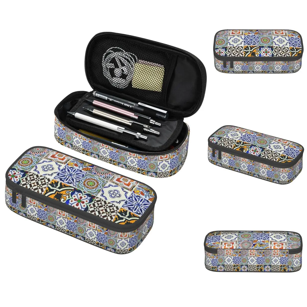 

Красочный пенал из португальской плитки для мальчиков и девочек, школьная коробка для ручек, сумка для карандашей, канцелярские принадлежности, сумка-держатель для ручек