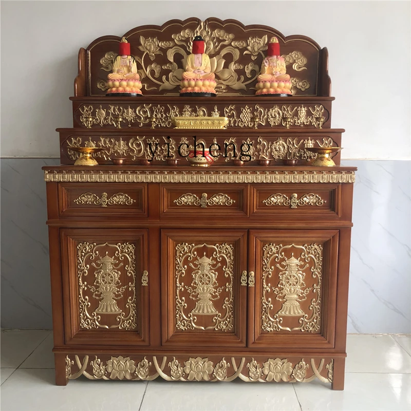 

Tqh Three-Layer Shrine Ladder Altar Solid Wood Altar Customizable Large Tibetan Buddhist Hall Furniture