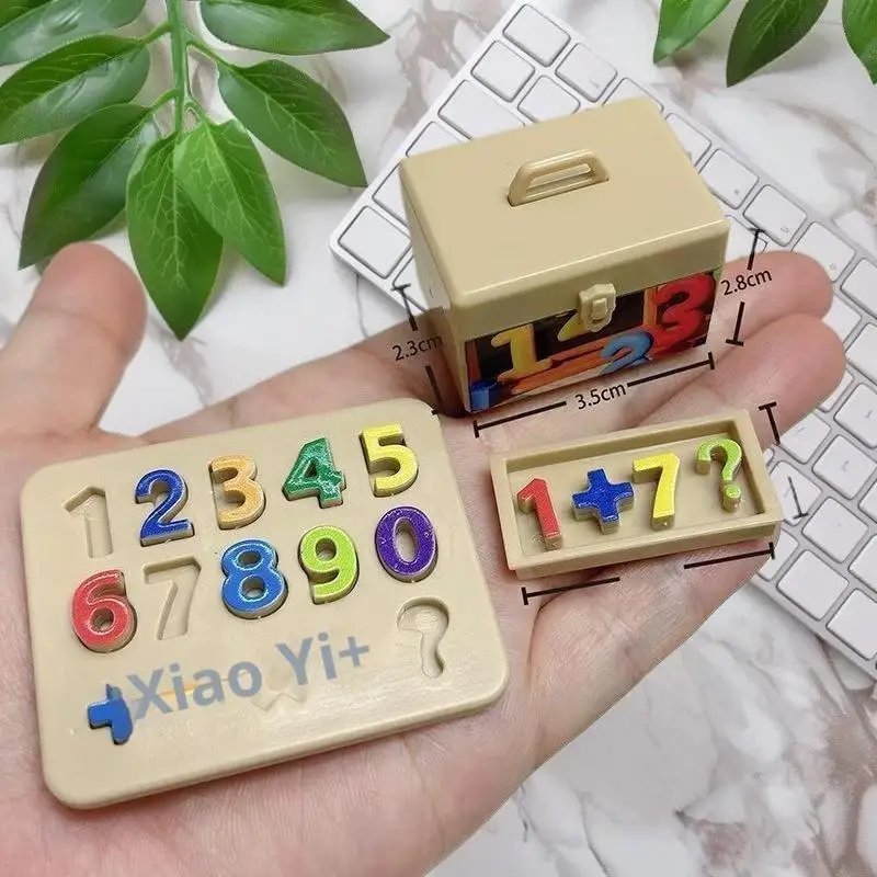 ✰✪1 Set Miniature Simulation Model Dollhouse Letter Numbers Block Puzzle Sorting Math Bricks Small Ornament Toys For Children