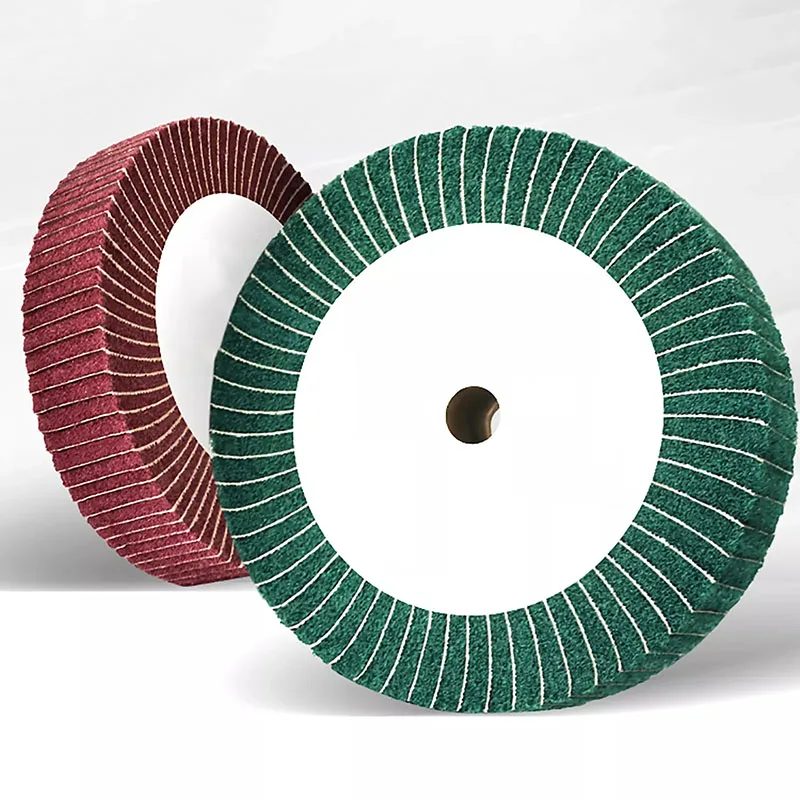 1Pcs 150~300mm Nylon Fibre Flap Wheel Polishing Sanding Discs Pads Abrasive Green/Red For Angle Grinder For Wood Metal Buffing