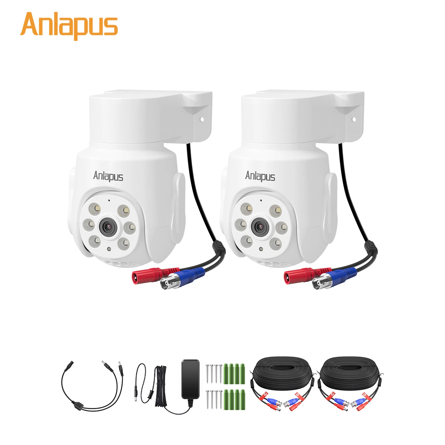 Anlapus 1080P Pan Tilt Wired Security Cameras 2MP Outdoor Indoor Home CCTV Camera Audio Monitoring Only Work with Anlapus 2MP/5MP/4K DVR Surveillance System