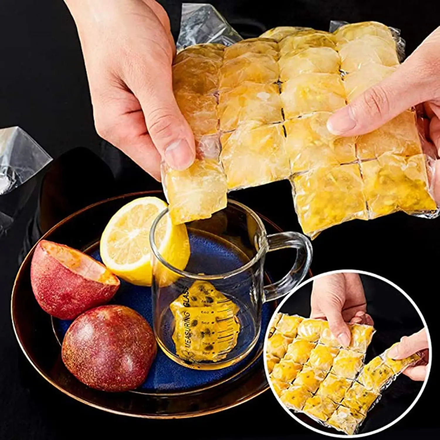 Disposable Ice Cube Bags,Stackable Easy Release Ice Cube Mold Trays, Self-Seal Freezing Maker,Cold Ice Pack Cooler Bag for Cockt