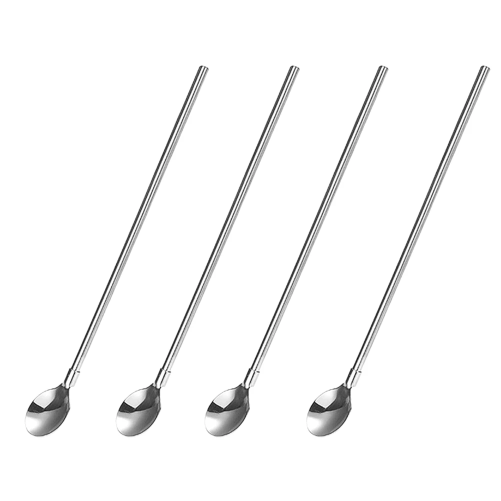 

5 Pcs Tips Straw Spoon Set Straws Stainless Spoons Filter Mixing for Drinks Cocktail