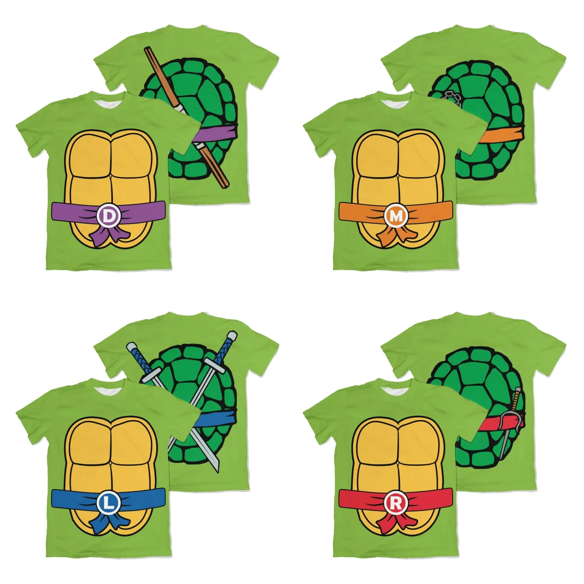 Ninja Turtles Four Brothers 3D Printed T-shirt Bandai Series Children/Adult Role Playing Sports Summer Short Sleeved T-shirt