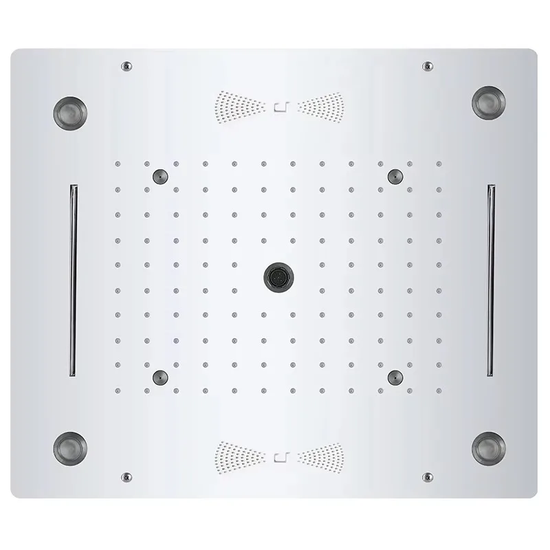 Bathroom Ceiling Embedded 500 * 580MM LED Top Spray Shower Music Speaker Rain Waterfall Shower Head Kitchen/Toilet Single Use