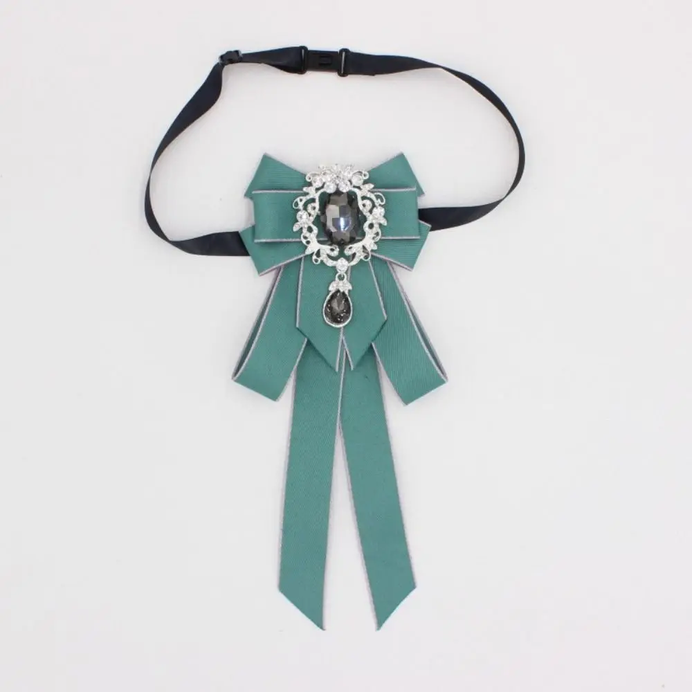 Luxury Ribbon Ribbon Bowtie Rhinestone Handmade Ribbon Bow Brooch Fabric Cloth Art Crystal Neck Tie For Men and Women