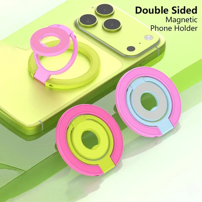 

Double Sided For MagSafe Magnetic Phone Ring Holder Portable Folding Cellphone Stand Accessory Grip Bracket Support For iPhone