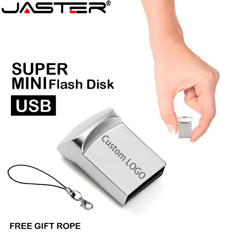 JASTER Mini Metal USB 2.0 32GB 64GB Real Capacity USB Flash Drive 8GB Pendrive 16GB 4GB Pen Drive U Disk Flash Memory Stick