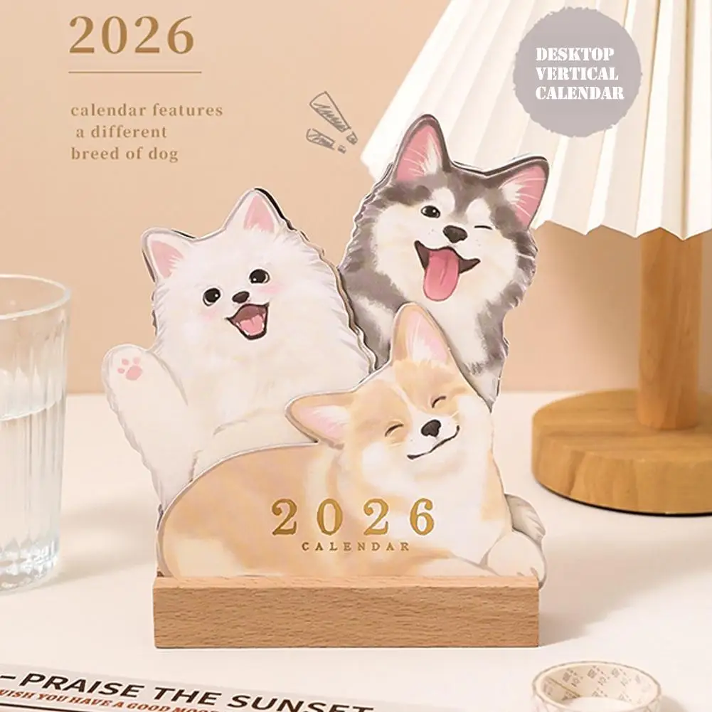 تقويم مخطط لسطح المكتب خاص متعدد الوظائف سلسلة كلب القط تقويم مكتبي 2026 لتخطيط وتنظيم المكاتب المنزلية