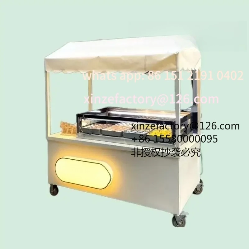 

Customizable winter Outdoor tiramisu stall cart ice cream display commercial movable coffee cart