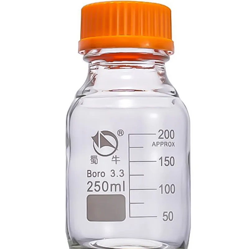 Reagent Brown Bottle Sets Boro 3.3 Lab Glassware Borosilicate GL45 Orange Screw Cap 100ml