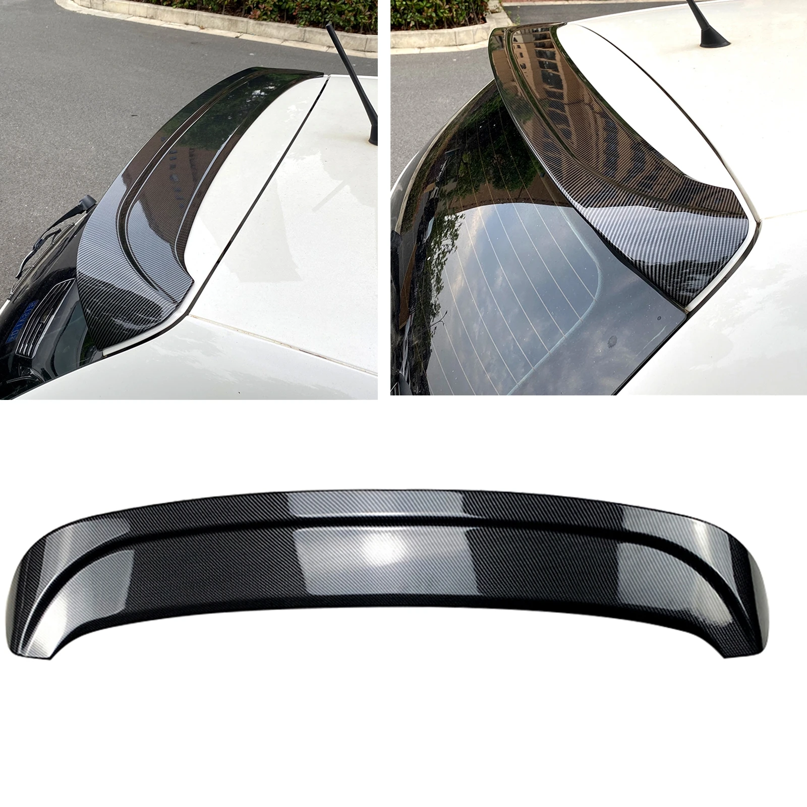 

GTI Style Rear Roof Spoiler Wing For Volkswagen VW Polo MK5 6R 6C 2009-2017 Carbon Fiber Look/Gloss Black Car Trunk Splitter Lip