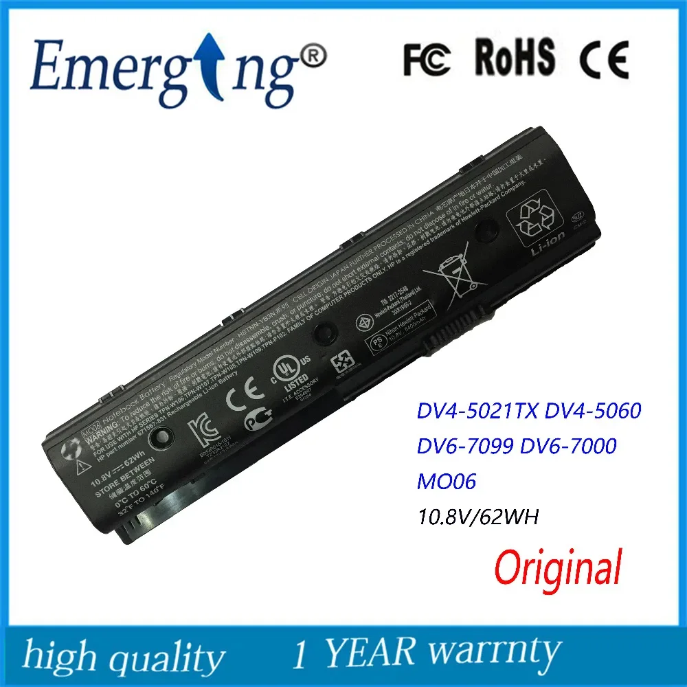 10.8V 62Wh New Original Laptop Battery for HP DV4-5000 DV6 DV6-7002TX DV6-7000 DV6-7099 HSTNN-UB3N MO06 MO09