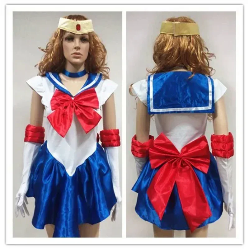 Carnival anime Sailor Moon cosplay sexy costume plus size Halloween bow costumes gift for women Fantasia Lolita costumes dress E