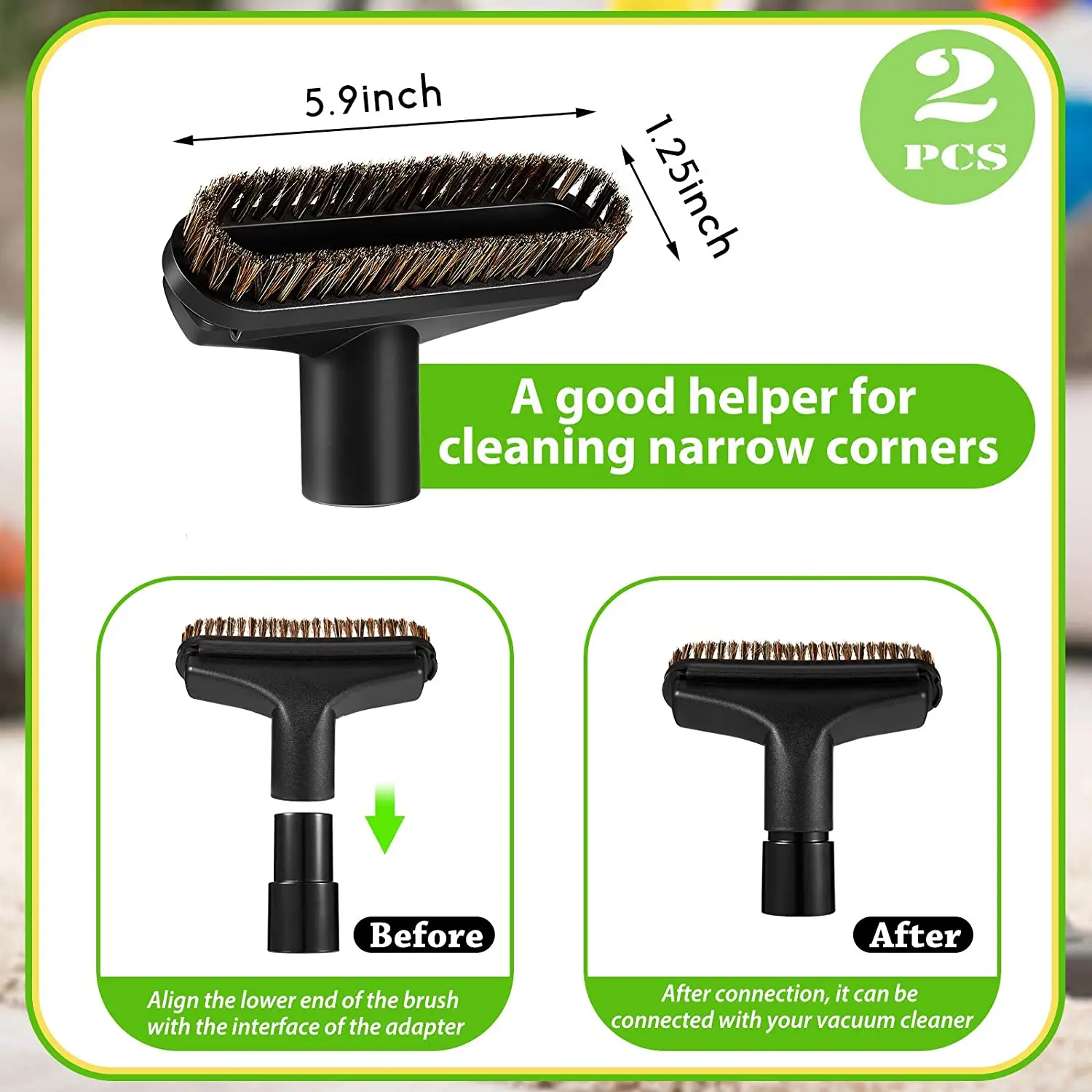 فرشاة غبار شعر حصان مربعة ، أداة العناية بالغبار ، منظف شعيرات ناعمة ، ملحقات فرشاة فراغية ، 1-من من من من من شعيرات الخيل ، 2