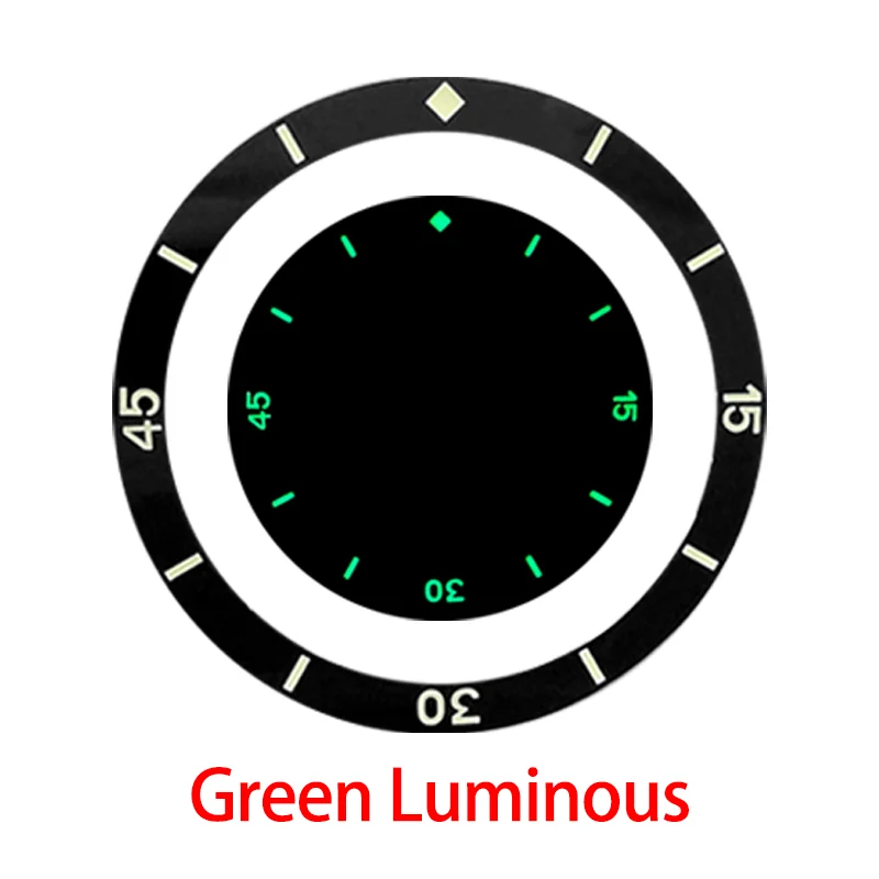 Green Luminous Ceramic Bezel Insert Fit For Seiko SKX007 SKX009 SPRD Watch Case NH35 Case Green Luminous Watch Bezel Insert Ring