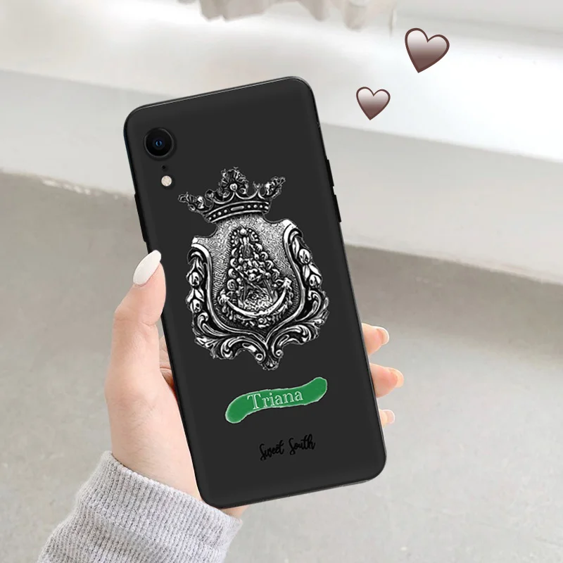 Phone Case For iphone 16Plus XR XSMax 15 14 13 12 11 16 Pro Max Mini 7 8 Plus Christ Emblem Flag Art Black Soft Protective Cover