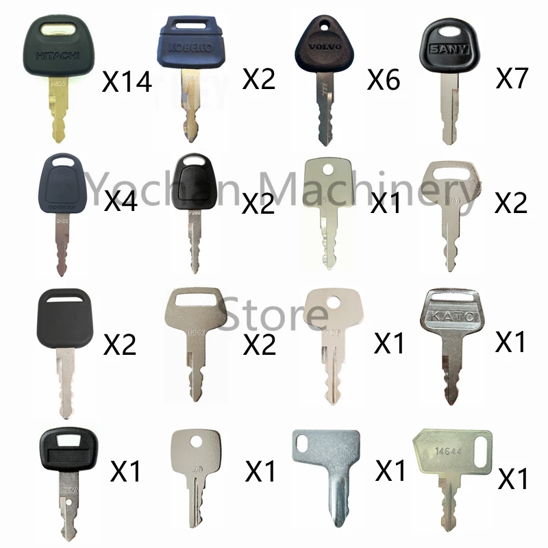 

Key Set For Hitachi Kobelco Sany For Volvo Doosan Sumitomo For Hyundai Liebherr Kato For Kubota john Deere Terex Excavator 48-2