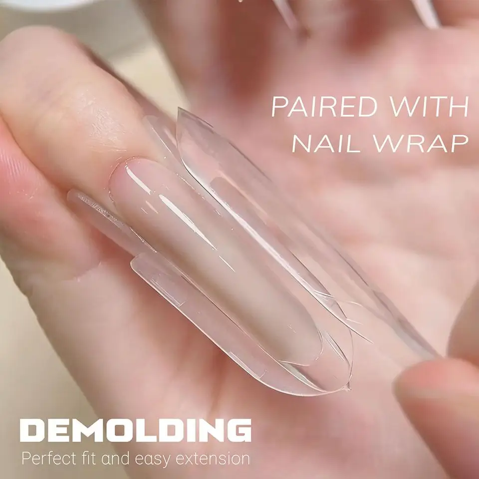 120 formas de uñas duales tipo sándwich, capa completa transparente, para extensión y manicura DIY 5
