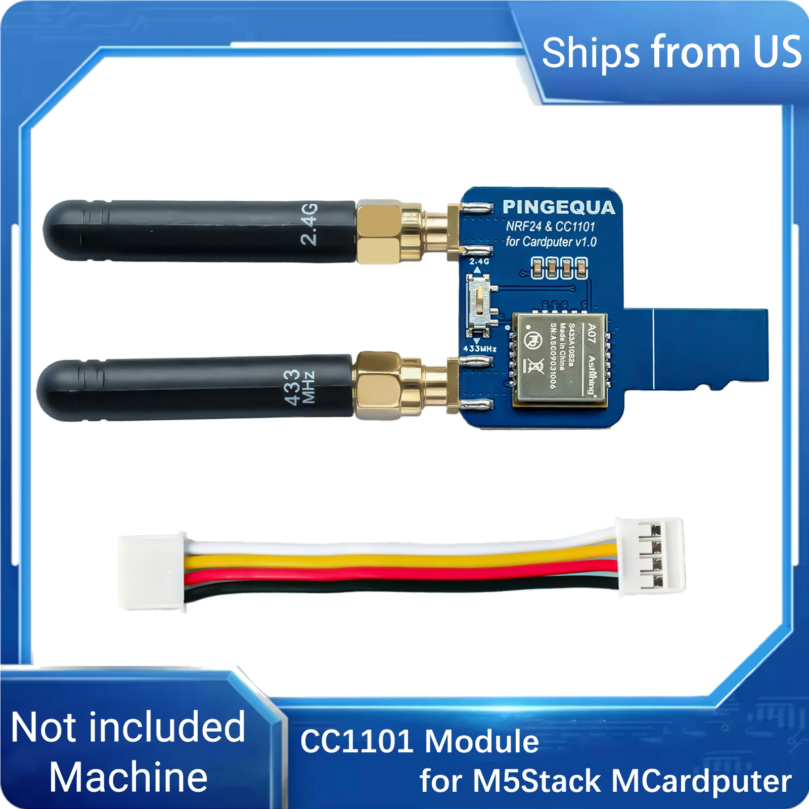 Modul Ekspansi RF CC1101 untuk M5Stack Cardputer, 433MHz, Dukungan Firmware Bruce, Koneksi Grove Plug-and-Play