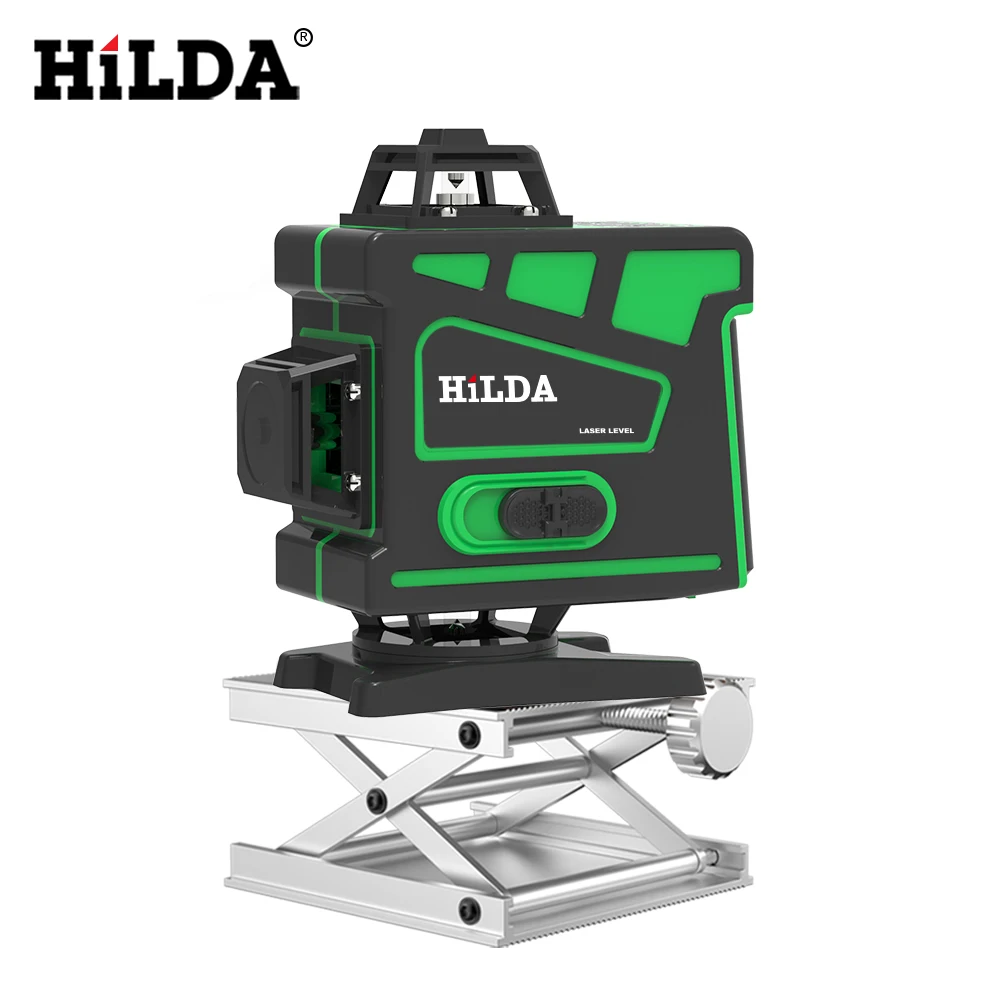 HILDA Laser Level Self-Leveling 360 Horizontal And Vertical Cross Super Powerful Green Laser Beam Line 3D /4D