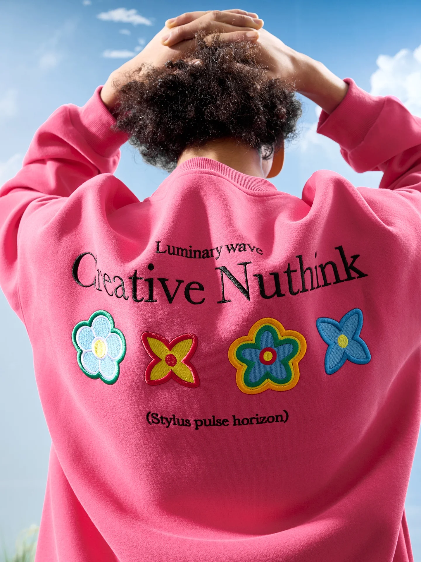 

Свитшот Nuthink Heavyweight с вышивкой, круглым вырезом и цветочным узором, с американскими буквами, для мужчин и женщин, весна 2026, повседневный