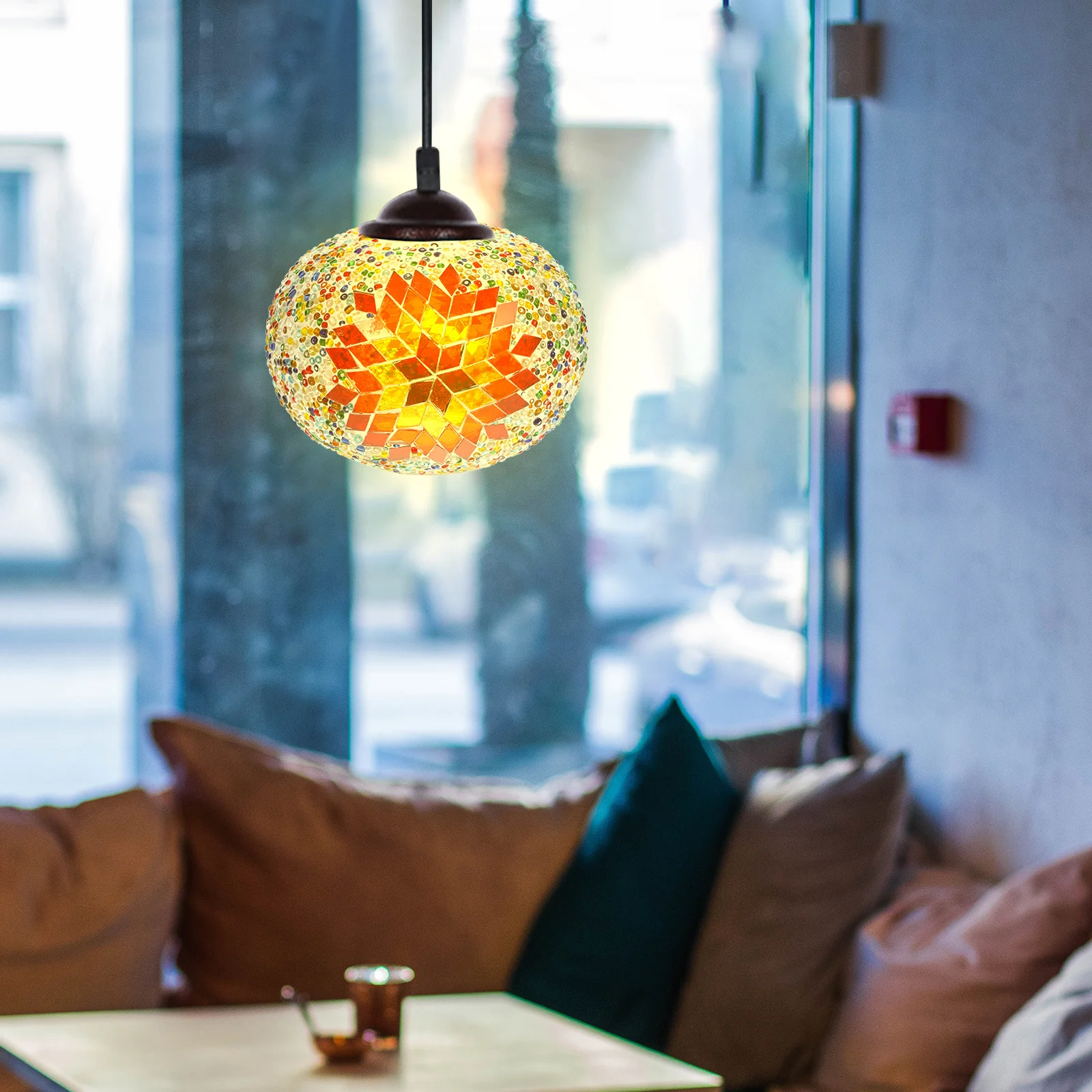 Colorful Glass Turkish Lampshade Durable Stained Glass Desk Lamp Shade Elegant Home Decoration Accessory Light Shade