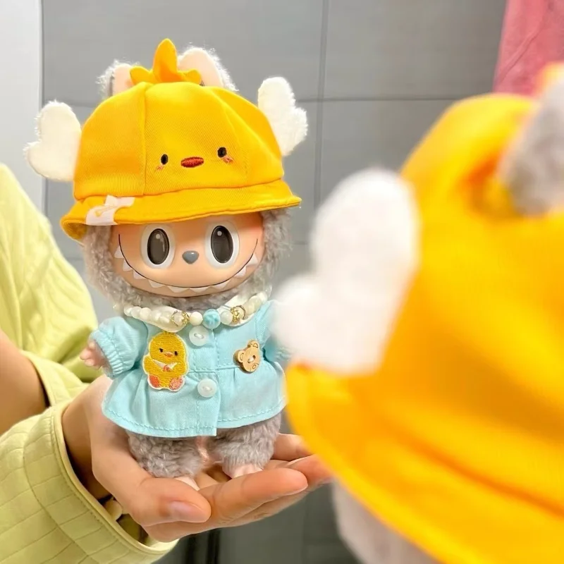 

17cm Labubu doll clothes Labubu vinyl pendant doll clothes changing dress hat
