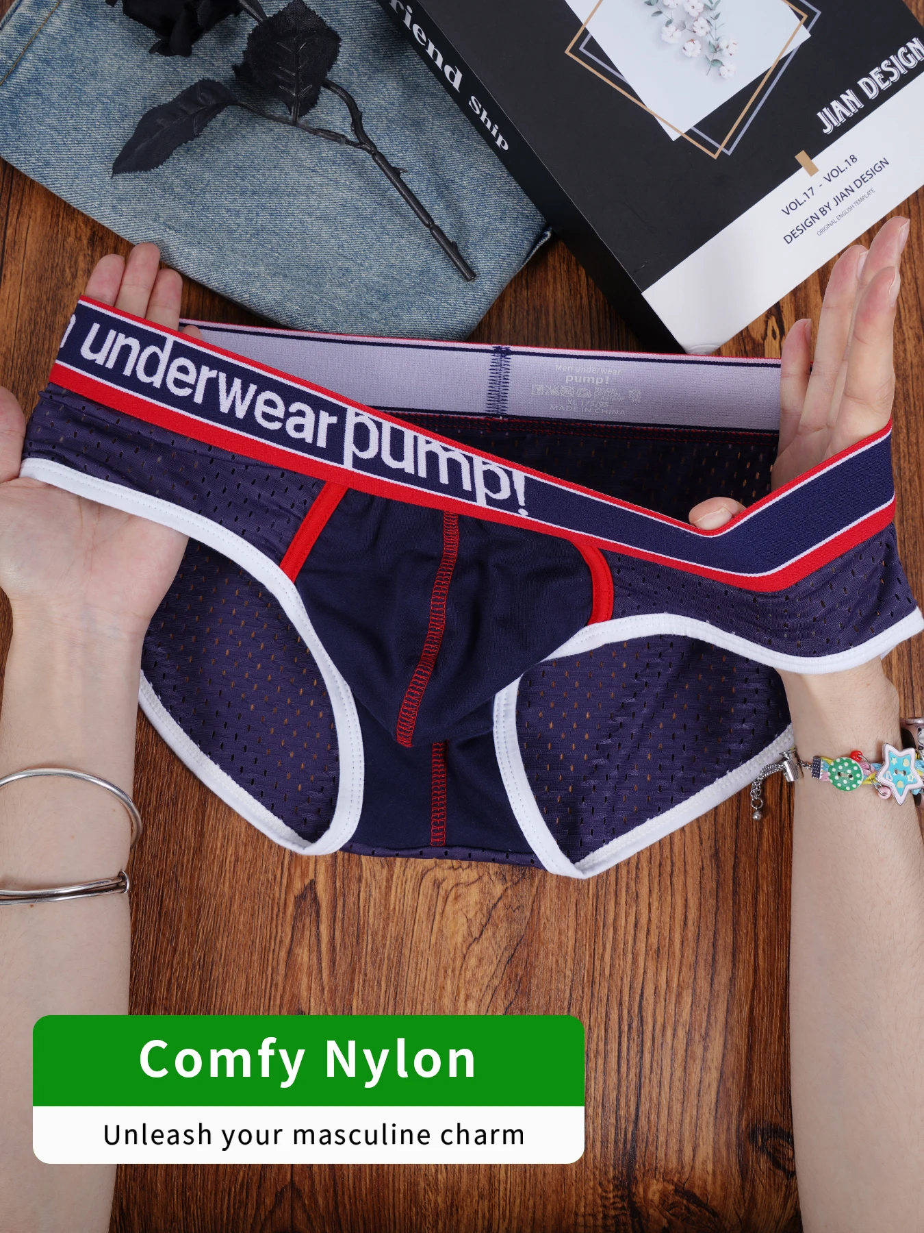 

Men's Pump! Mesh Briefs 3D Pouch Low Rise Sexy Underwear Breathable Stretch Sports Underwear