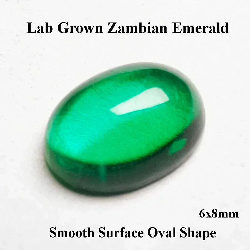 

Lab Grown Zambian Emerald Smooth Surface Oval Shape Hydrothermal with Cracks Inclusions Inside Selectable AGL Certificate