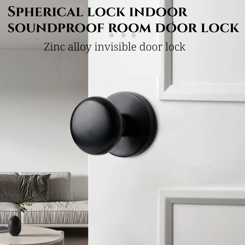 

1pcs Quality Invisible Door Lock Single-sided Concealed Door High-end Spherical Indoor Silent Door French Furniture Hardware