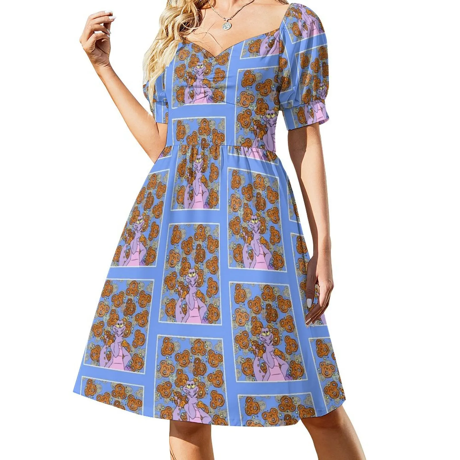 

Dreaming of Mickey Pretzels Short-Sleeved Dress Women's summer dress women's elegant loose dresses