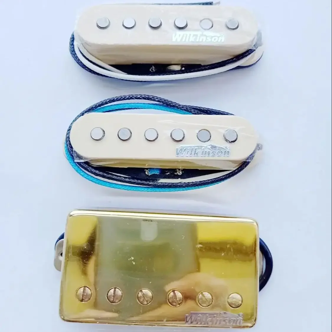 Wilkinson Alnico 5 Single Coil Pickups and Humbucker  4c Bridge Eleciric Guitar Pickups SSH Yellow 1 Set