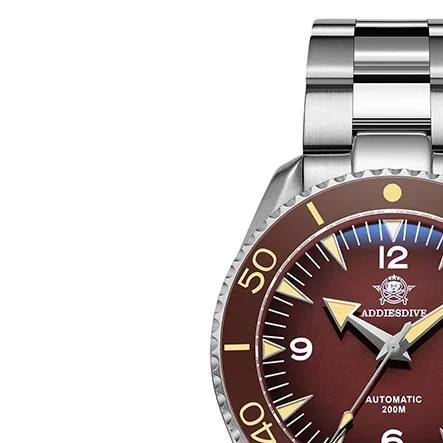 ADDIESDIVE Men's Watch Sapphire Scratch-Resistant 200M Diving Watch AR Coating Luminous 316L Stainless Steel Mechanical Watch