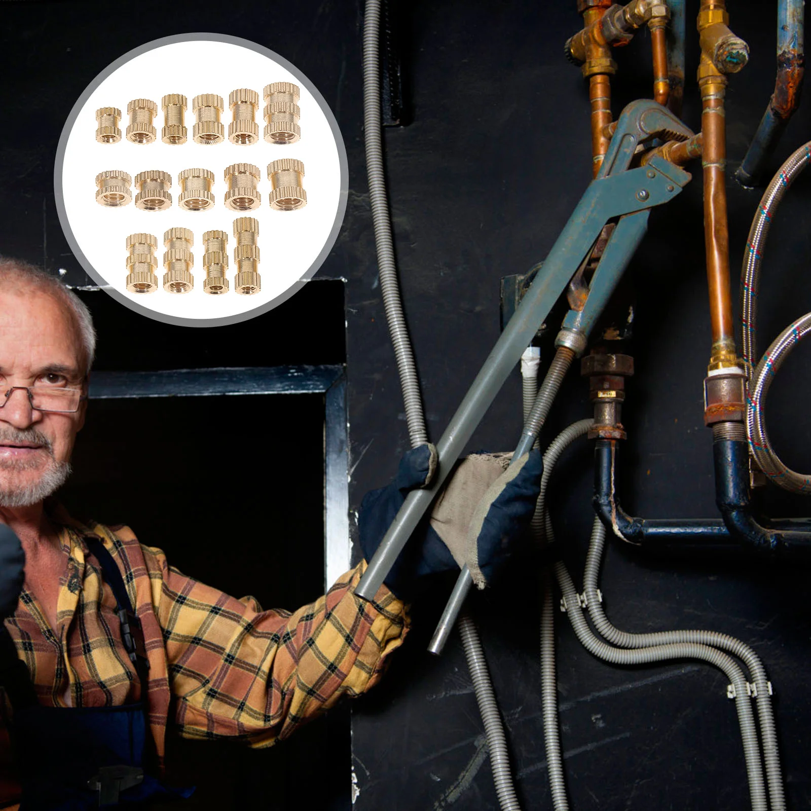 

1Set Copper Threaded Inserts Heat Set Insert Assortment Durable Heat Resistance for Injection Molding Electronics Automotive