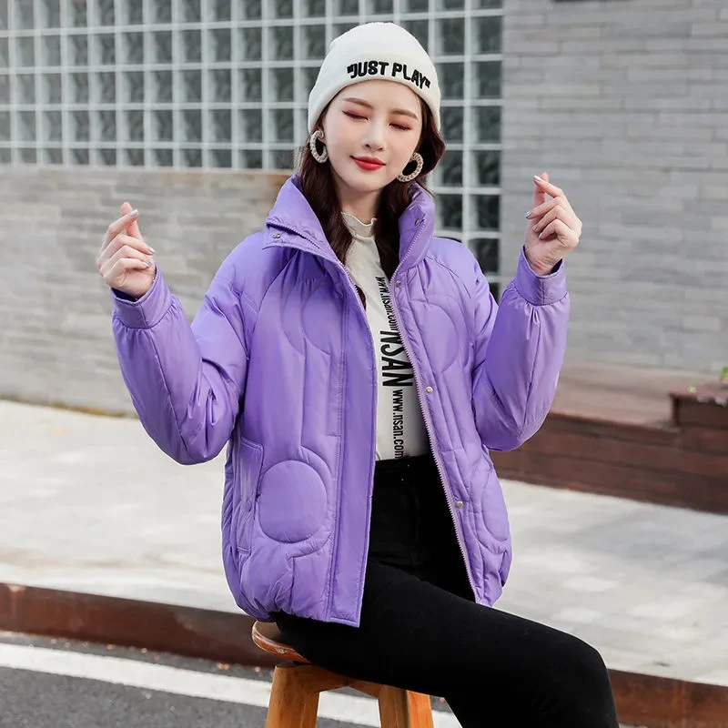 

Down Cotton Jacket 2023 Winter New Comfortable Elegant Loose Fitting Women's Coat Fashion Temperament Versatile Female Outerwear