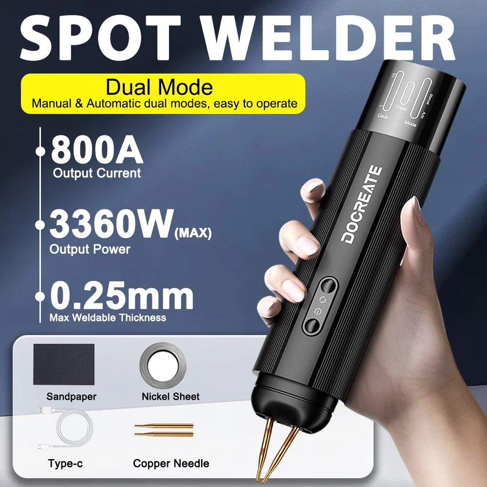 800A High Power Digital Spot Welding Machine Upgraded Big Color LCD Screen 10 Gears Adjustable Handheld DIY Battery Spot Welder