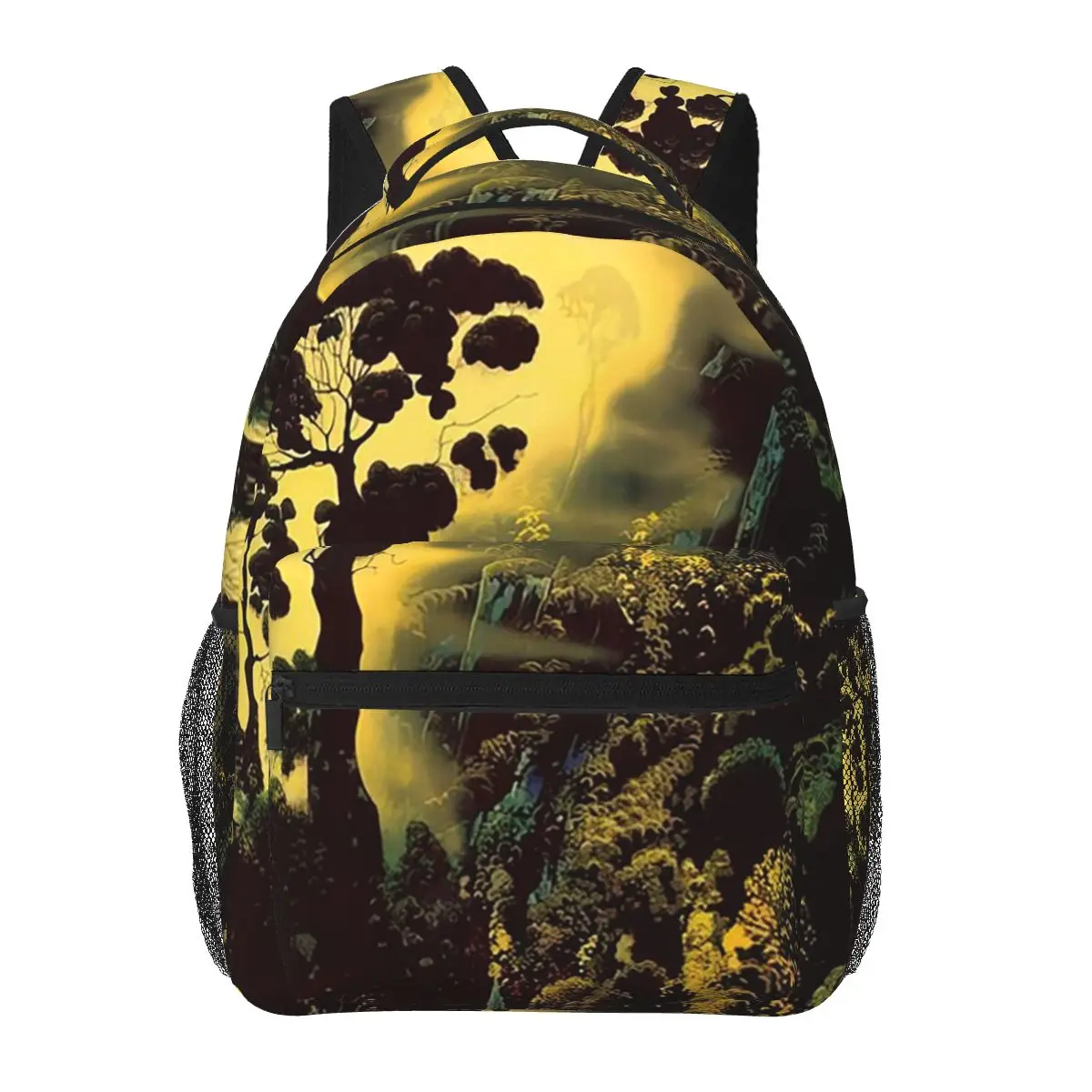 

Eyvind Earle Sunset Silhouette Backpack Hot Sale Daypack Large Capacity Kids BookBag School Bag Shoulder Bags for Men Women