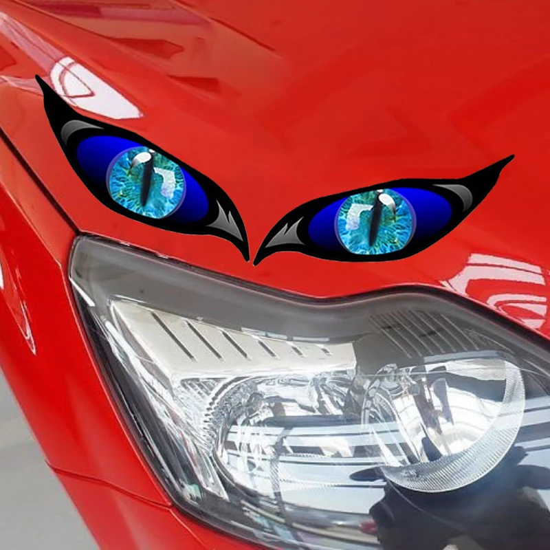 

Автомобильная наклейка, наклейка на зеркало заднего вида с синим драконим глазом - водонепроницаемая наклейка, гладкий мифический дизайн глаз для внешнего украшения автомобиля