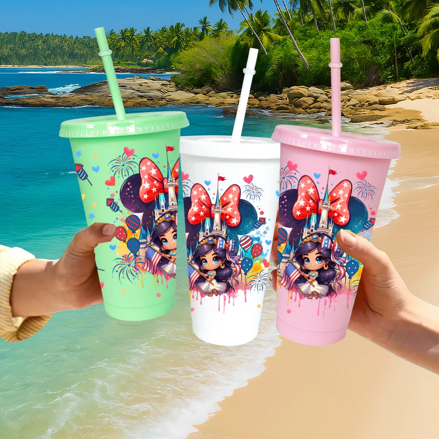 12 قطعة/الحزمة ديزني ميني كاسل 26 أوقية متعدد الألوان كوب ماء بلاستيكي حفلة درينكوير عيد ميلاد/العودة إلى المدرسة هدية #4