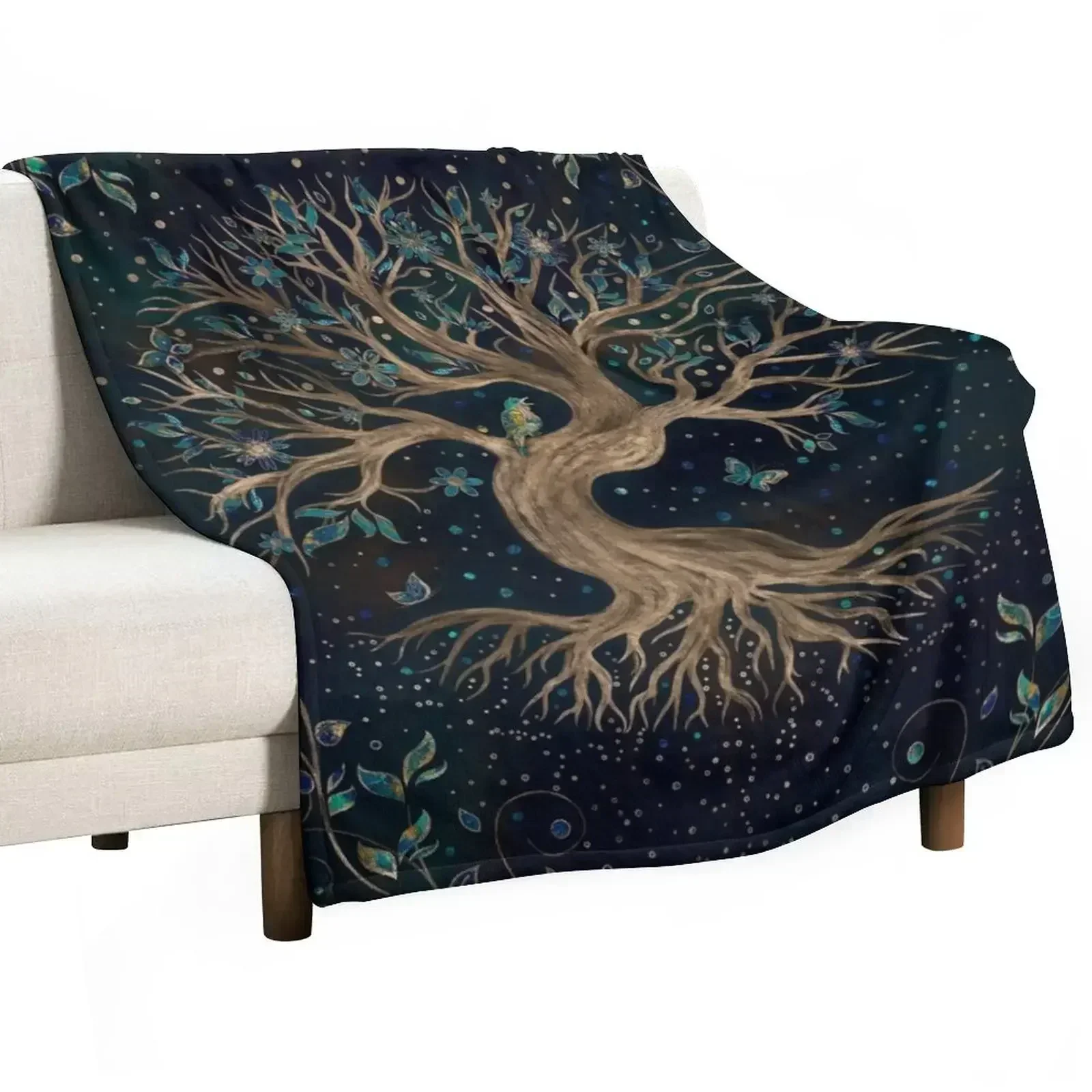 

Tree of Life - Yggdrasil Throw Blanket Soft Plush Plaid warm winter Blankets