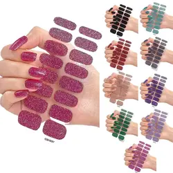 1 Sheets Strips Gel Nail Stickers Glittering Simple Nail Art Stickers Gel Nail Polish Strips DIY Nail Art Making