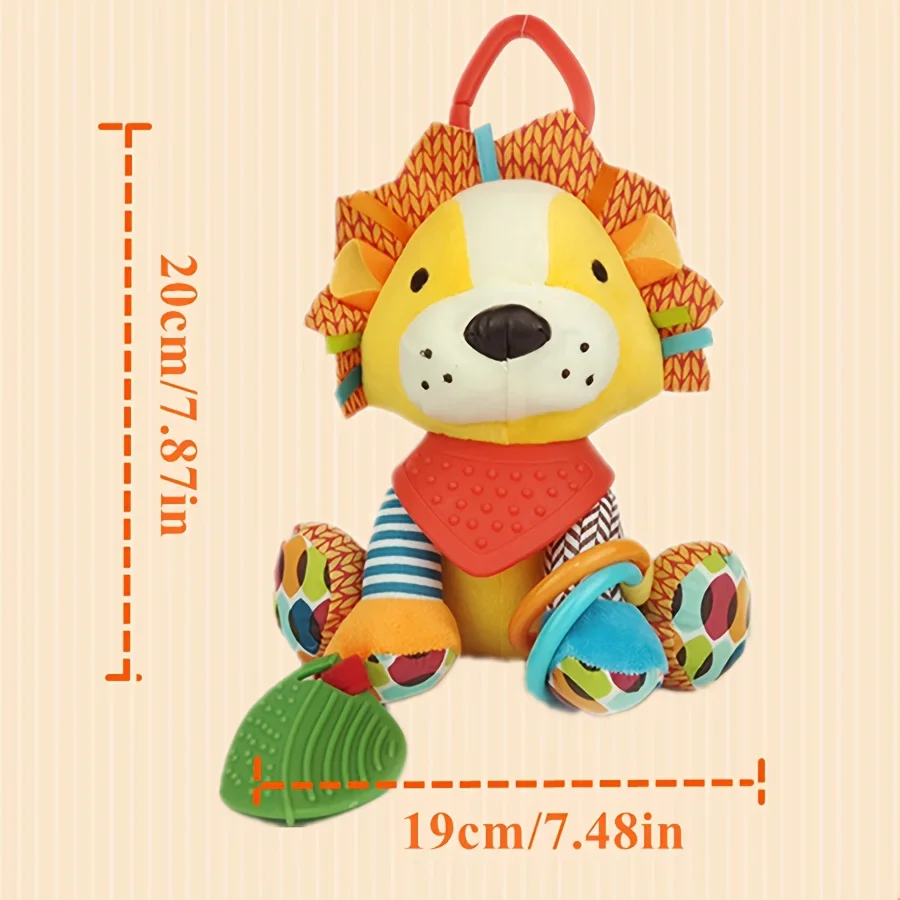 1個のライオンの形をした若者向けの癒し人形、0～3歳向けのぬいぐるみ、誕生日、クリスマスのギフトに最適