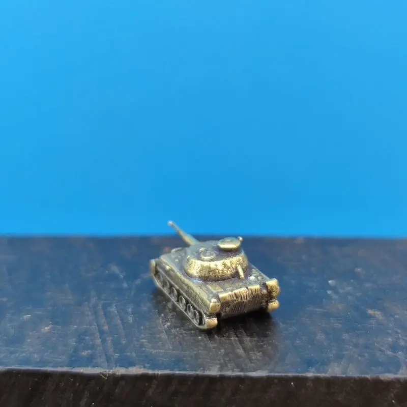 نموذج معدني لخزان النمر الألماني مصغر من النحاس، مجموعة مقياس T-34 السوفياتي، عرض الديوراما العسكري #2