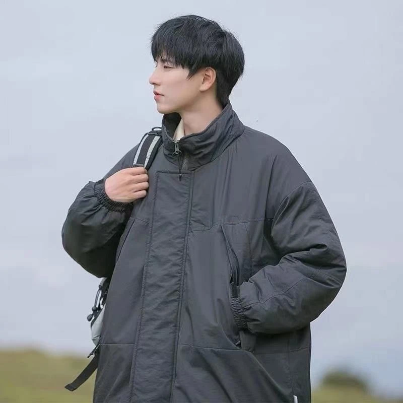 

​ Хлопковое пальто в стиле городского мальчика для мужчин, свободная американская рабочая одежда, зимняя куртка с толстой подкладкой ​